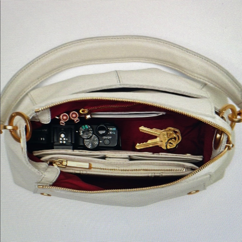 Hammitt Bryant Gray and White Crossbody Bag with Gold Accents - Picture 7 of 10